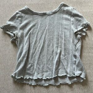 Gray Ruffled Women's Top